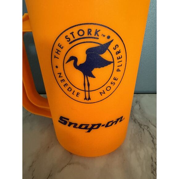 Vintage Snap On Orange Jug Thermos The Stork Needle Nose‎ Pliers Logo USA - Picture 10 of 10